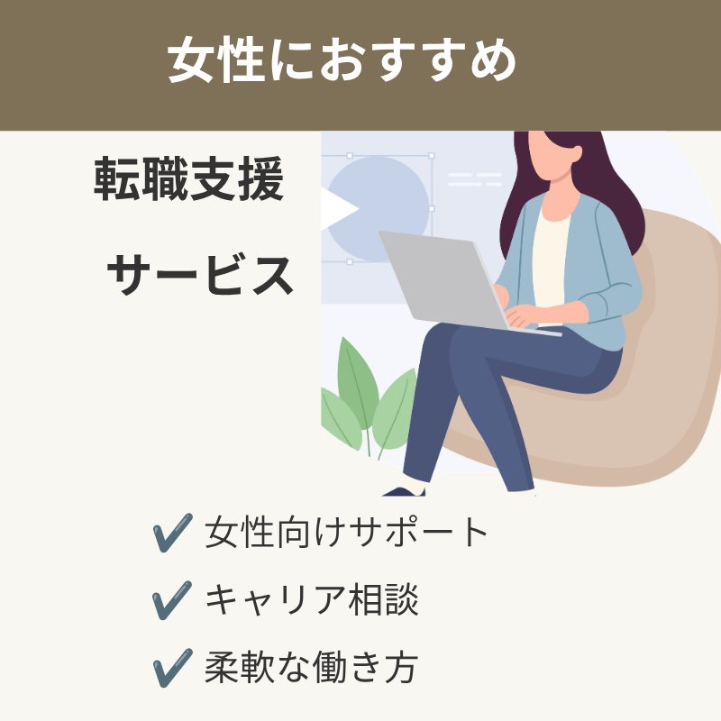 女性におすすめの転職支援サービスを紹介する、働く女性をイメージした画像